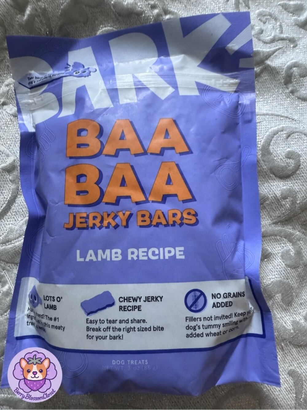 SEALED - BARK Baa Baa Jerky Bars Lamb Recipe Dog Treats 3 oz Best By 2027